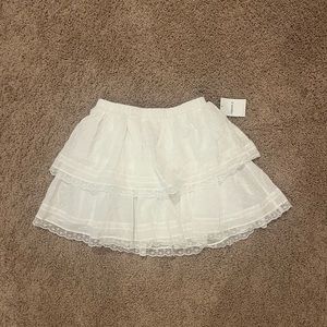 Forever 21 Lace-Trim Tiered Mini Skirt
